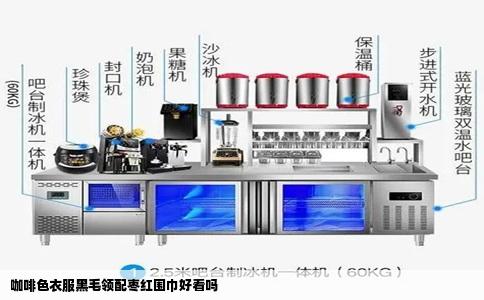 咖啡色衣服黑毛领配枣红围巾好看吗